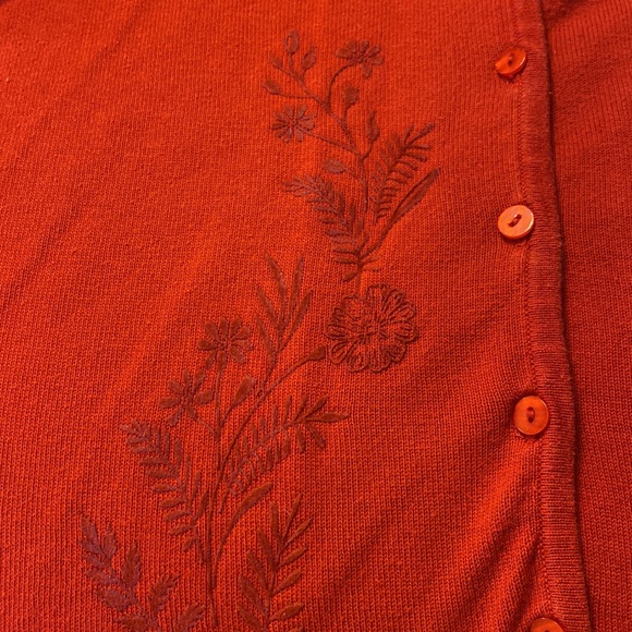 Express Red short length button down sweater - Picture 6 of 10